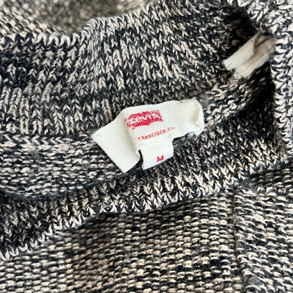 Levi's Mock Neck Boxy Cropped Wool Blend Sweater Black/Tan Womens Med - Picture 3 of 6